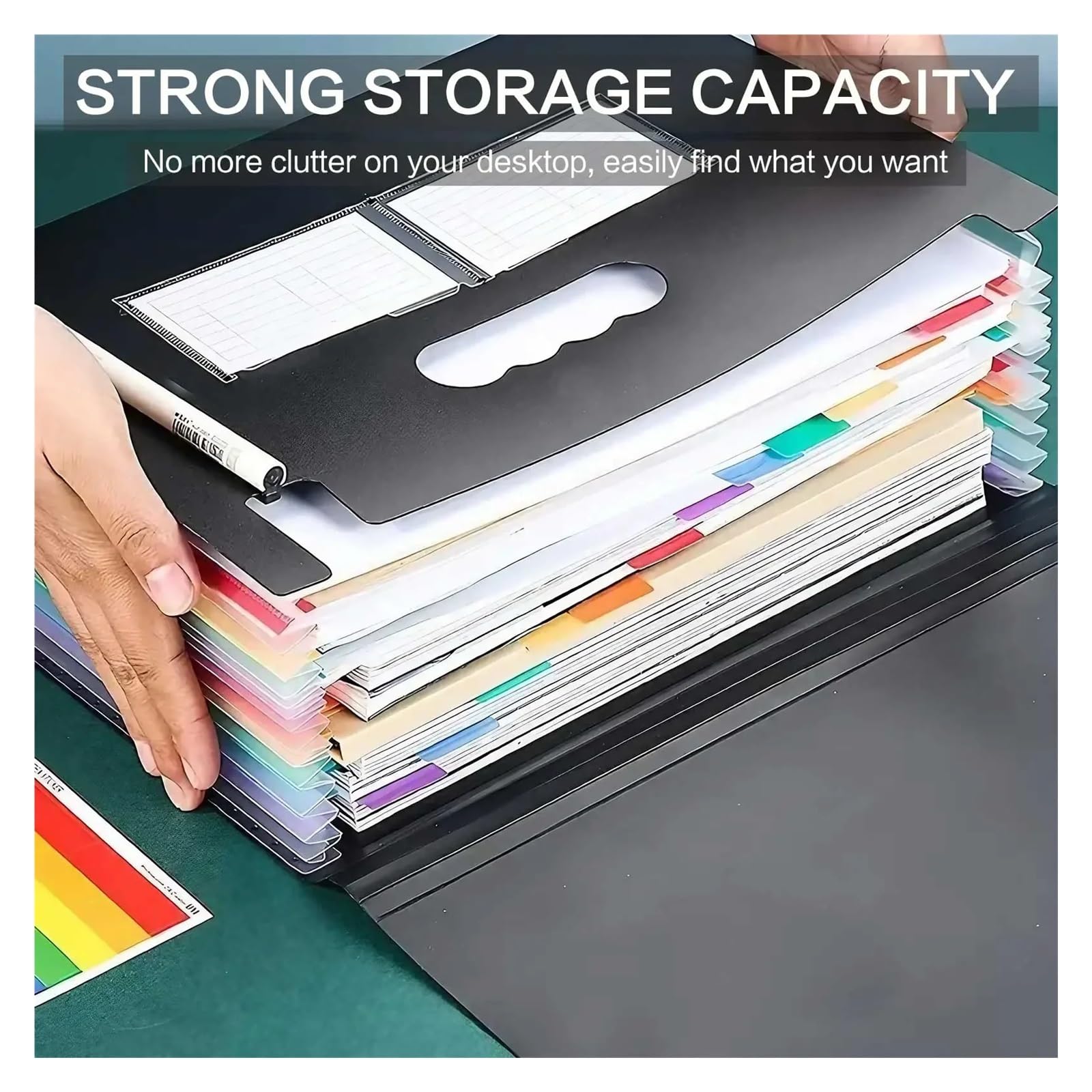 Organizer a Fisarmonica, Borsa Impermeabile for Documenti da Ufficio con griglia for Fisarmonica 13/25(25 Pockets)