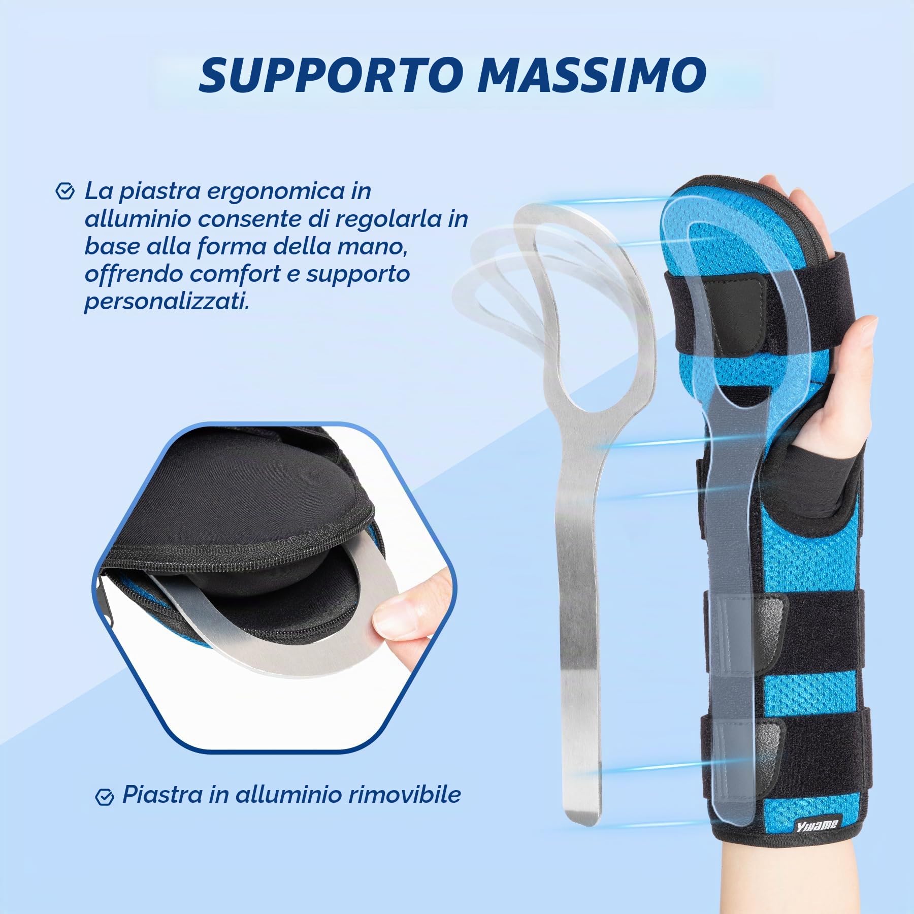 Supporto notturno per mano a riposo, tutore polso per tunnel carpale, tendinite, supporto per polso e mano per lesioni al polso, tendinite, mano colpita da ictus, Mano destra, M