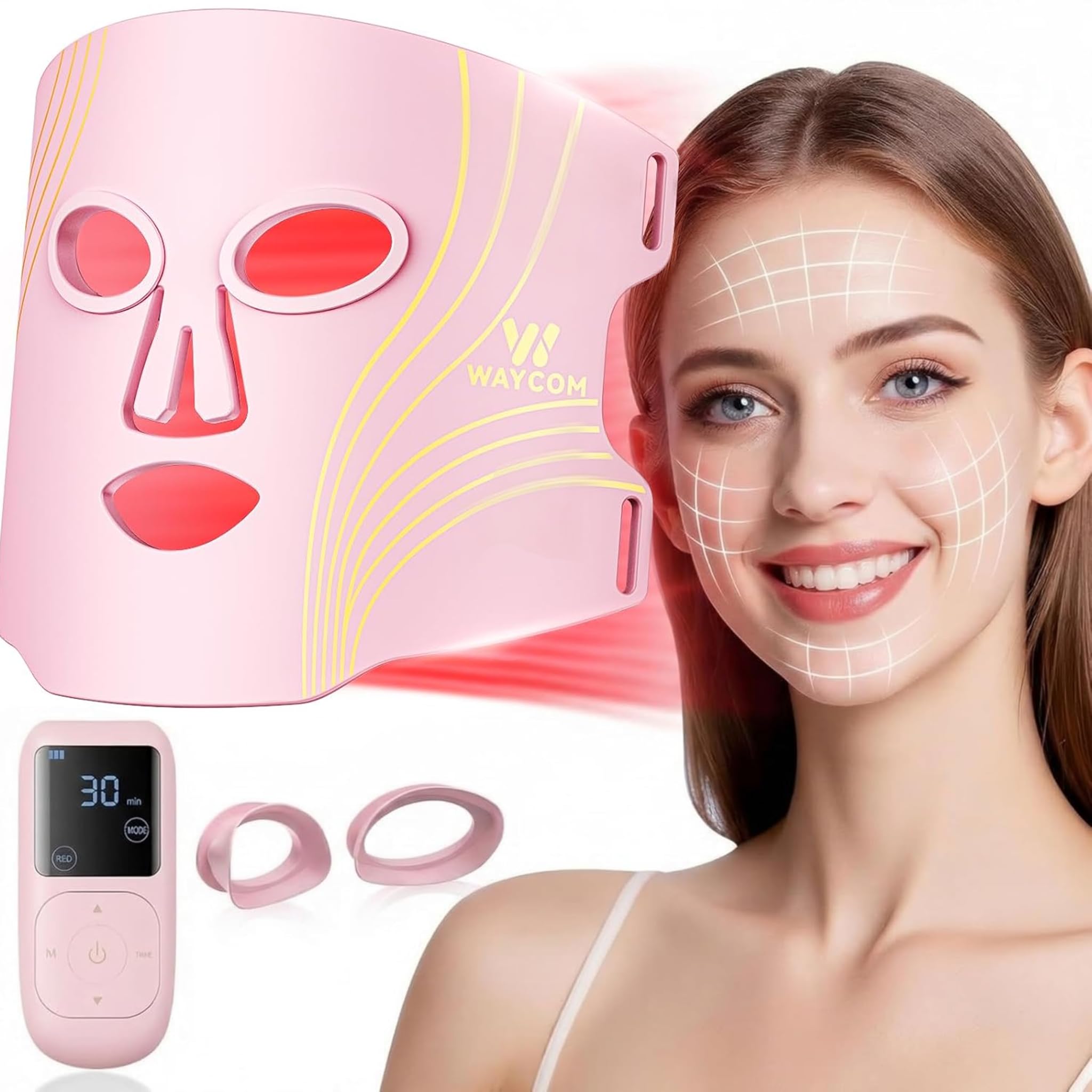 ちて　Roma Pink セラム　LEDライト Amazon.com : WAYCOM Red Light Therapy for Face: FDA-Cleared