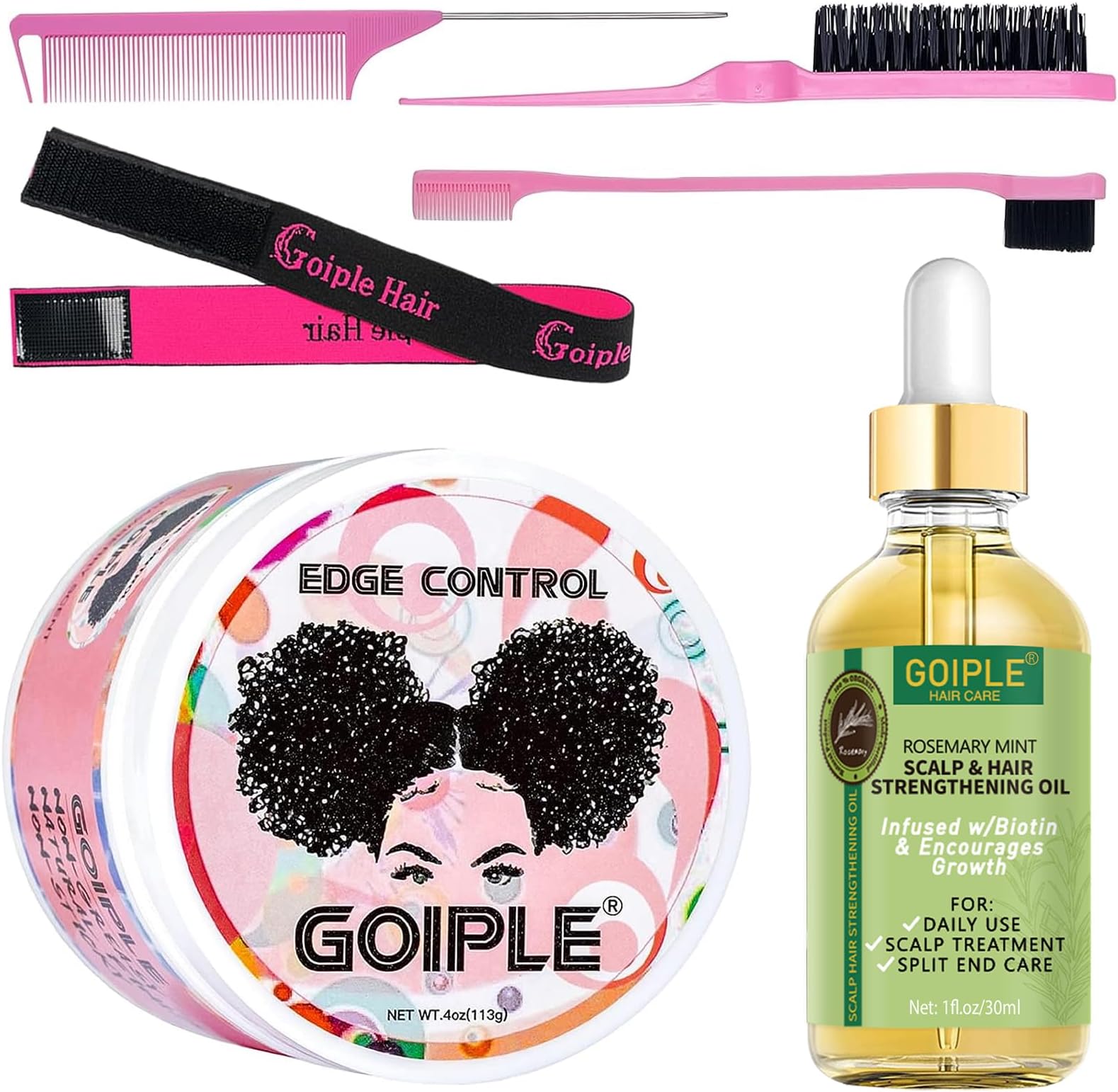 Edge Control Wax Strong Hold Non-greasy Edge Control Hair Styling Gel Edge Wax No Flaking Edge Control for Black Hair Edge Gel Hair Wax Stick for Women Rosemary Hair Oil for Hair Growth Edge Brush