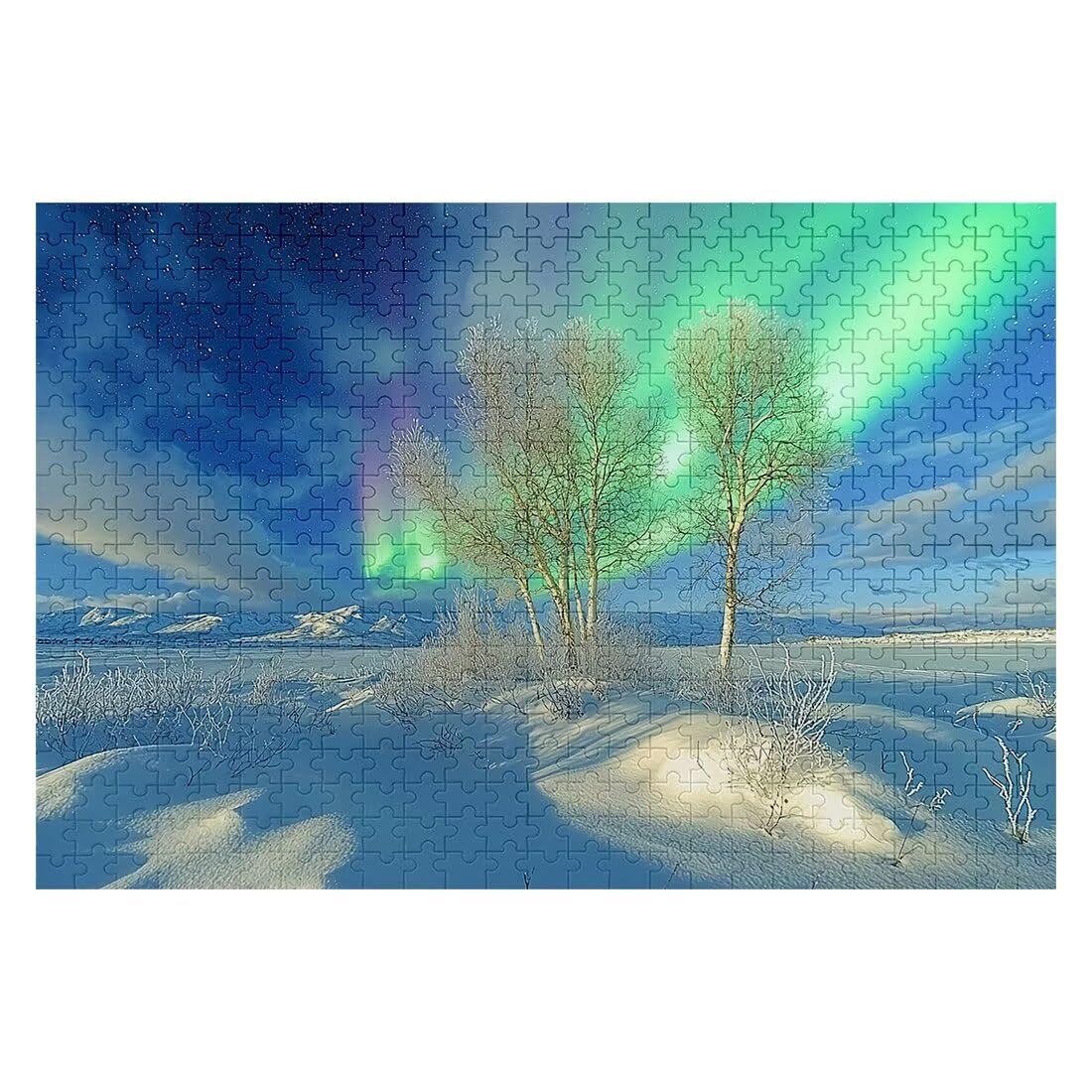 Puzzle 5000 sztuk Zima Puzzle Aurora Wymiary 156 x 105 cm Puzzle dla Dorosłych Kreatywna Rozrywka, Śmieszne Klasyczne Puzzle Zabawki Edukacyjne Oryginalne Prezenty Dla Kobiet I-51