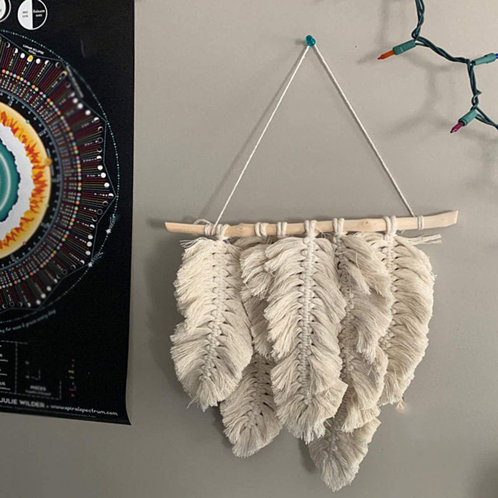 SERENEPEAK Bohemian Macrame Tapestry Wall Hangings Decor(A40x35cm)