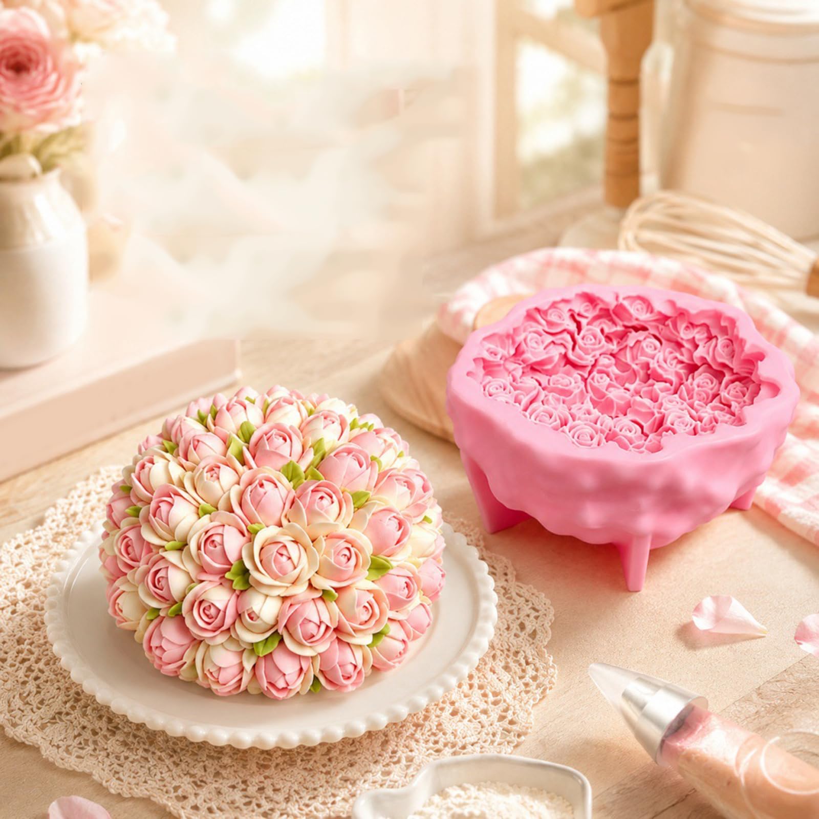 Moule à fleurs en silicone pour créateurs adultes, Roses