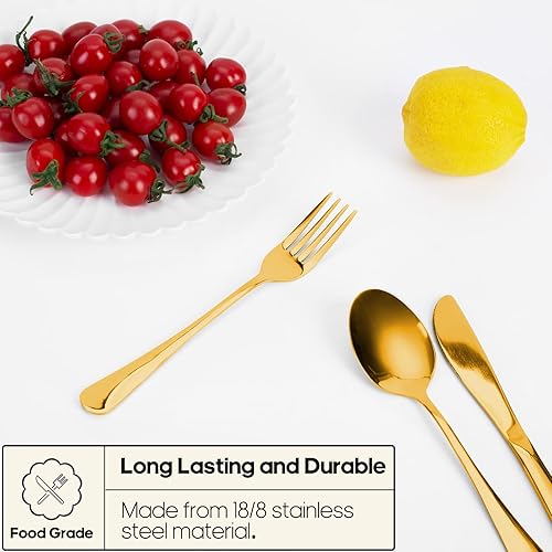 Miniatura 27 de Quatish - Utensilios de viaje con estuche, juego de cubiertos portátiles para el trabajo, juego de cubiertos de viaje reutilizables de acero Púrpura