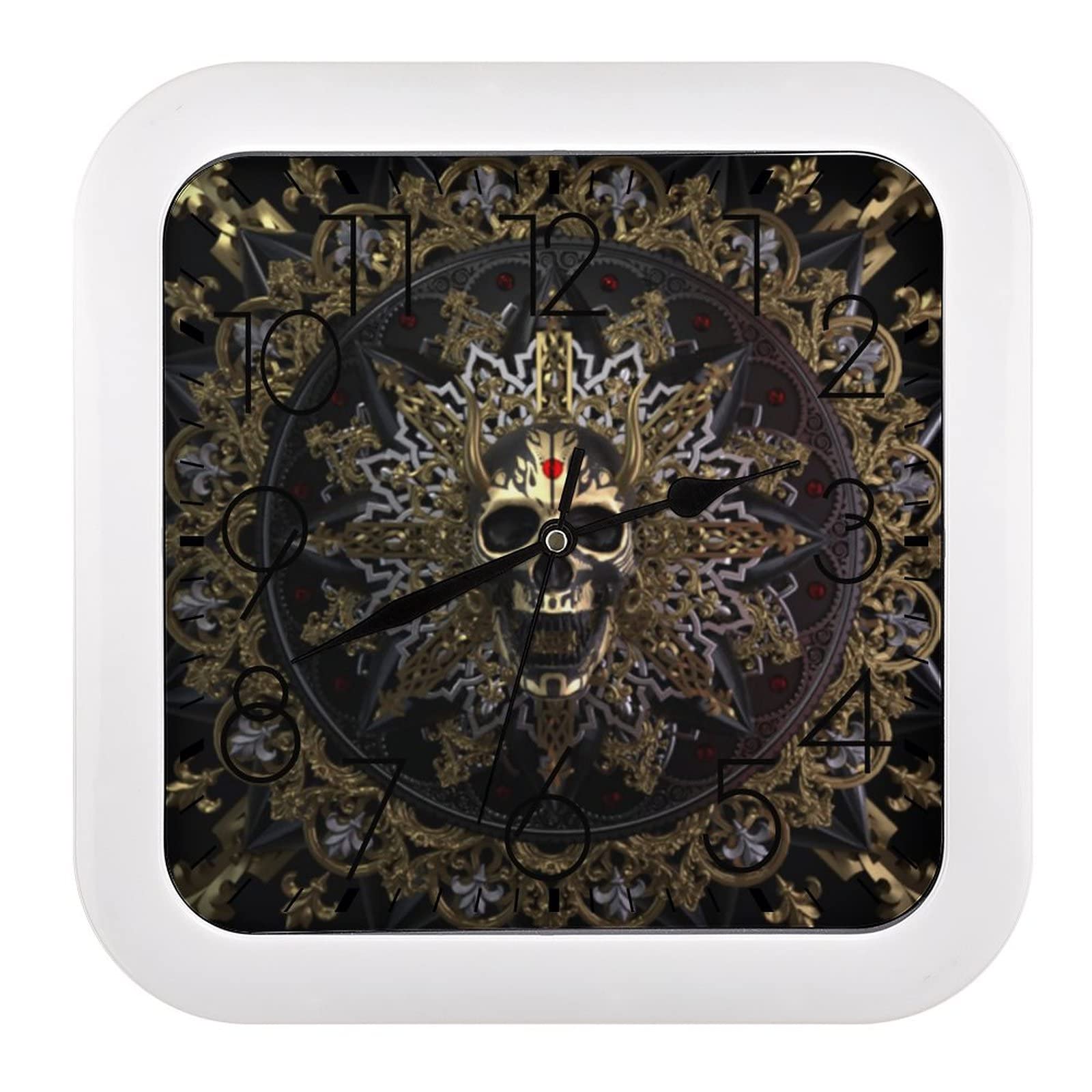 Horloge crâne d'or décorative pour sublimer le design de votre salon