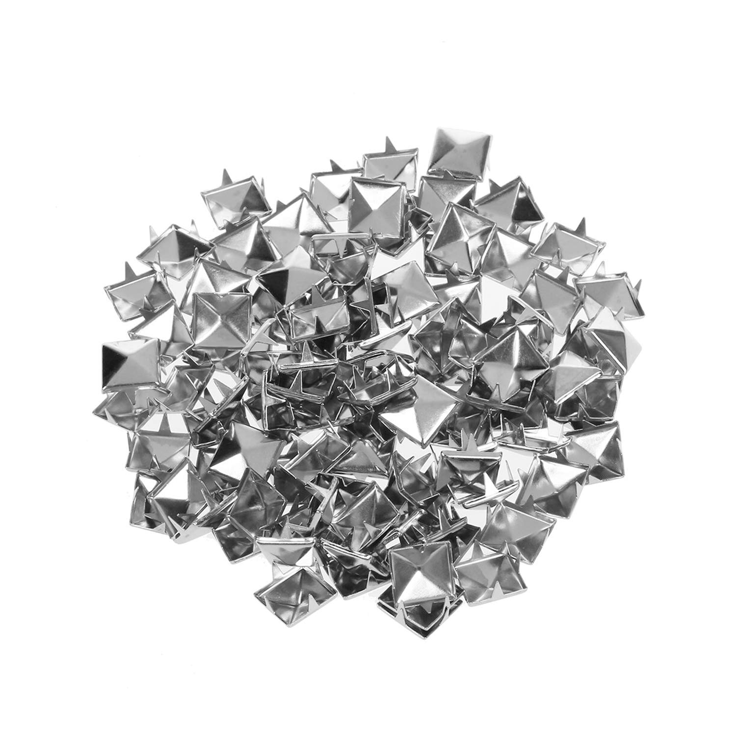 Trimming Shop 500Pcs Pyramid Shaped Punk Nail Head Studs Square Metal Leather Rivets for Clothing Decoration, Arts & Crafts Embellishment, DIY Projects, Leathercraft (9mm, Silver)