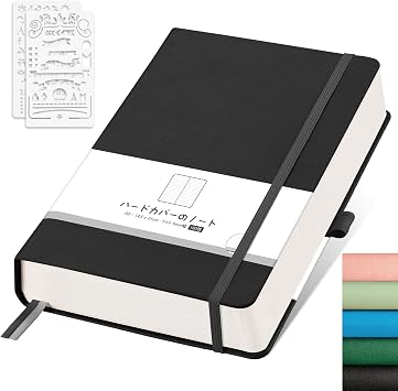 AHGXG A5 Notebook, Thick Barrette Journal, 320 Pages, 100GSM Thick Paper, All Pages Numbered, 5mm Dot Grid, Hardcover Notebook, Journal, A5 Size Width 5.7 Inches   Height 8.4 Inches, For University