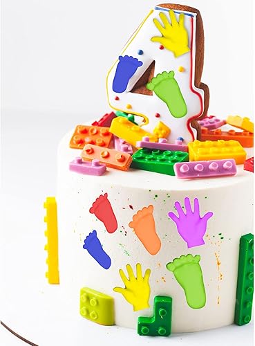 Miniatura 4 de Whaline Molde de silicona 3D para pies de bebé, molde de fondant de chocolate rosa, para baby shower, decoración de pastel de caramelo, decoración