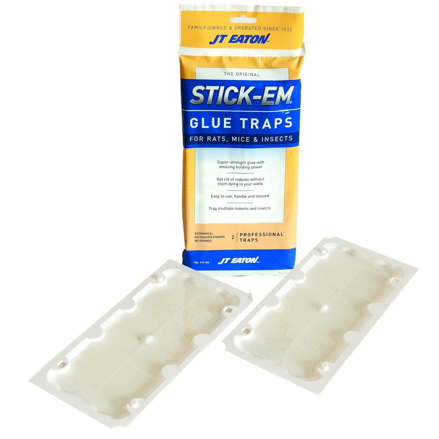 Stick-Em Rat & Mouse Size Glue Trap – Effective Rodent Control for Rats and Mice – Non-Toxic, Ready-to-Use Pest Trap – Durable Adhesive Glue Board for Indoor Use