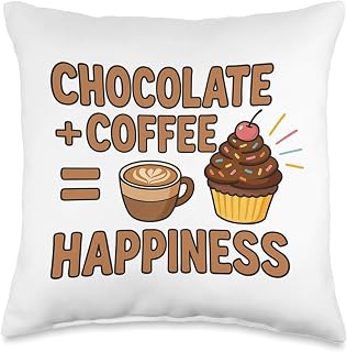 Caffeine Chocolate Cupcake Vibes | Coffee Lover Humor Throw Pillow