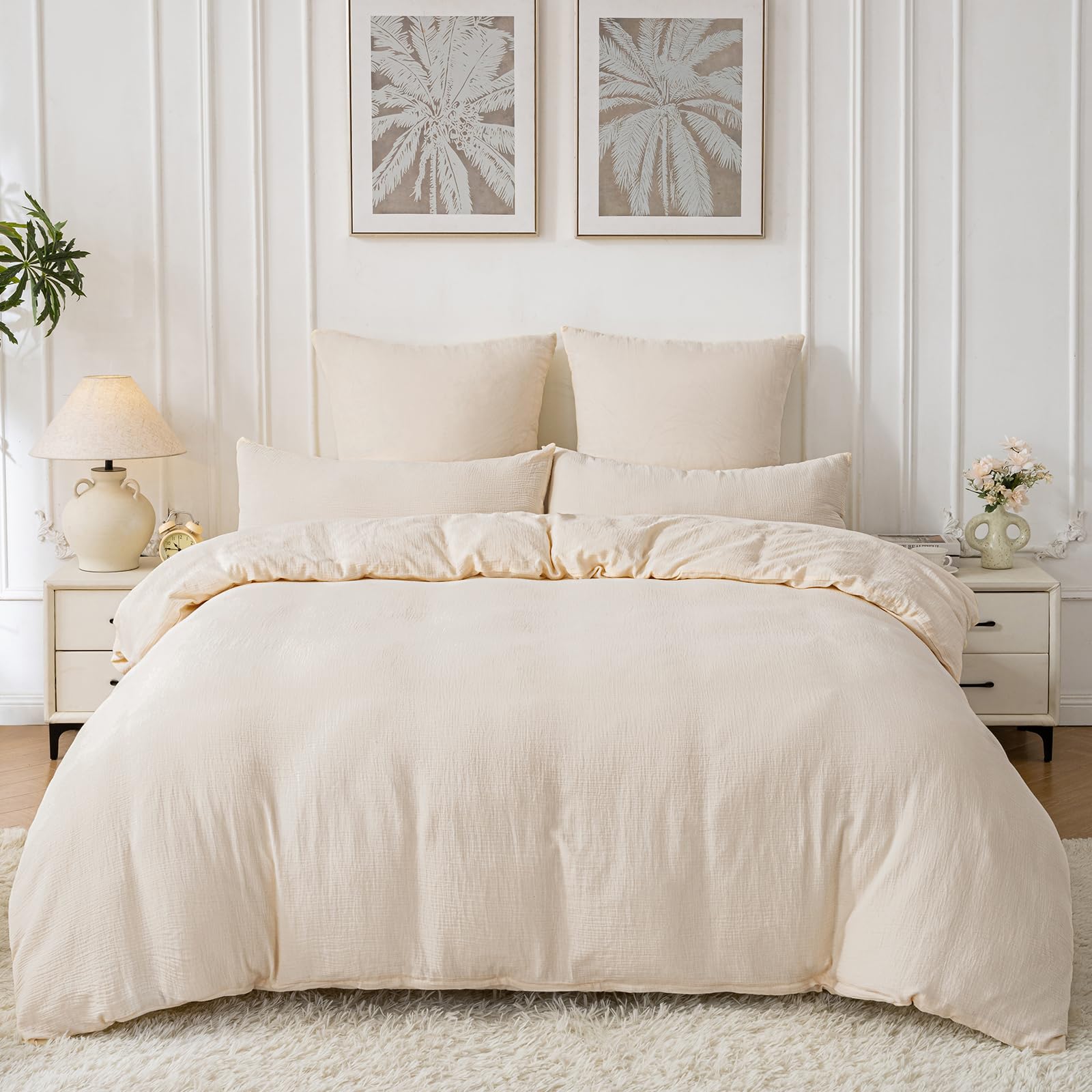 Parure de lit gaze de coton 240x260 pour chambre parentale cosy SOULFUL