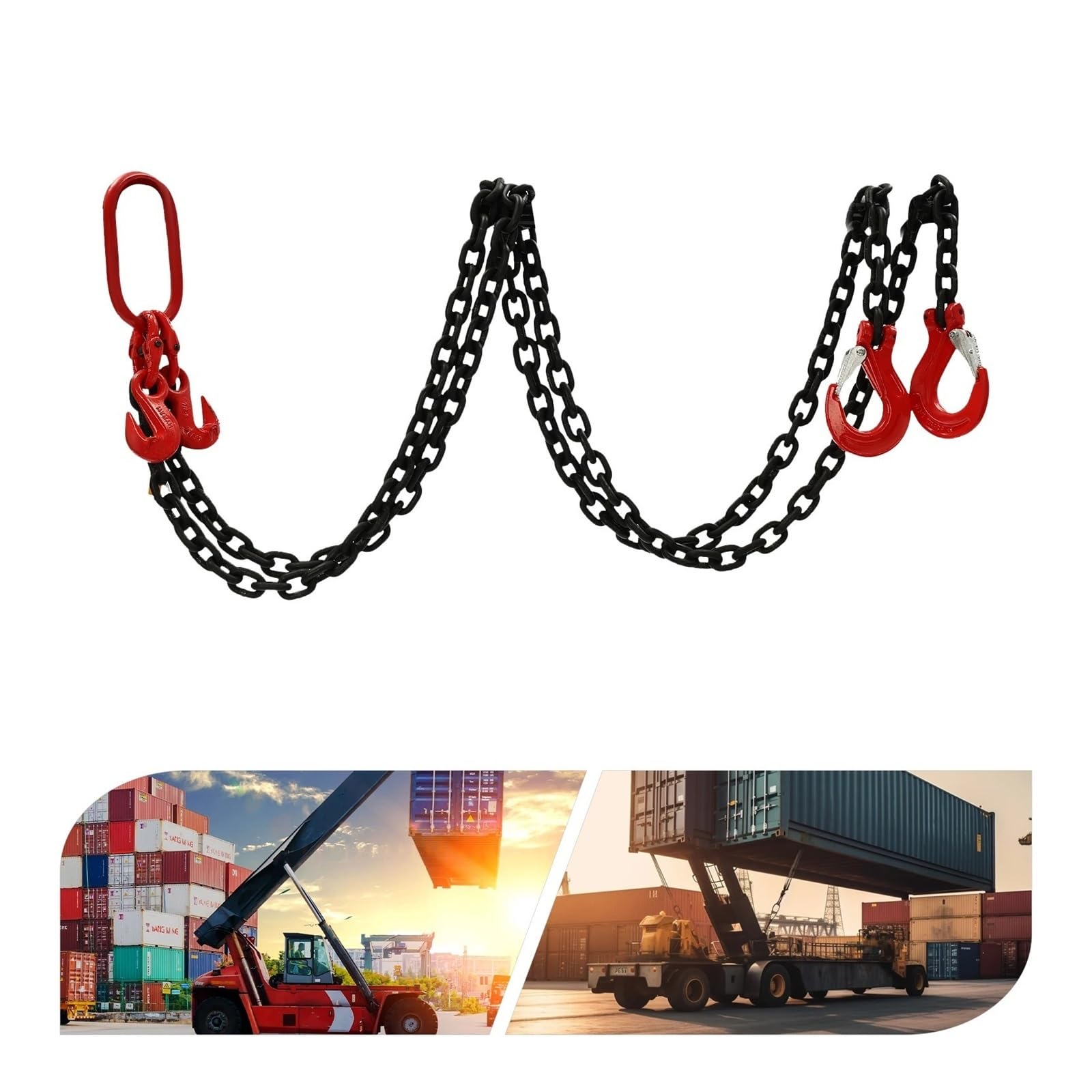 Wieszak Na Łańcuch G80, 2 M, Splotka, Łańcuchy Zatrzymujące, 8 Mm, Dźwig, Wysoka Wytrzymałość, Transport Ładunków 2T, 200 X 15 9 Cm Wciągnik elektryczny