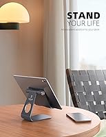 Vista 10 de Soporte ajustable para ipad, soporte para tableta Lamicall, Plateado 1-plateado