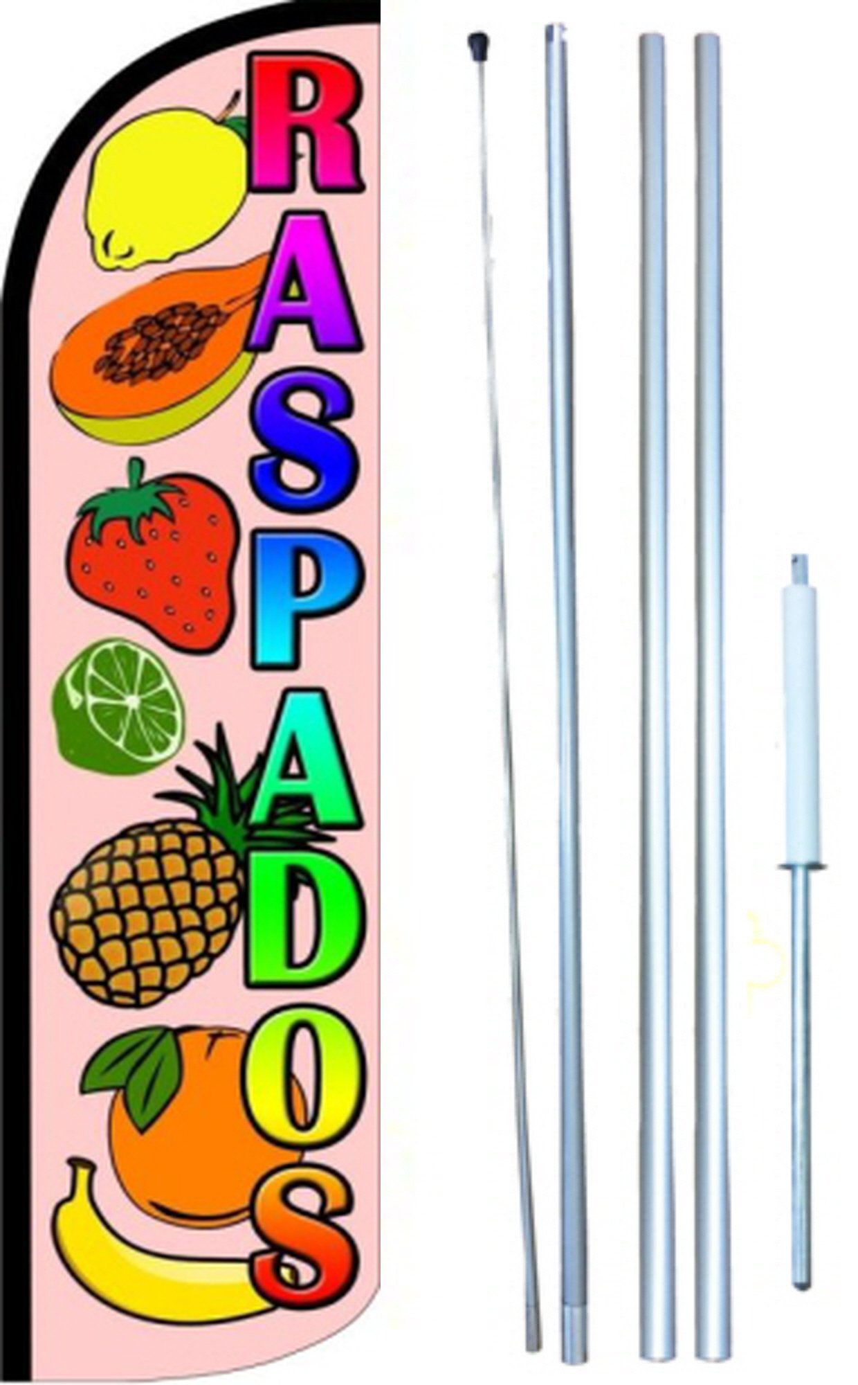 Raspados (#B) Swooper Windless Flag Kit (full sleeve) 3ft X 11.5ft Flag by EZ Flags