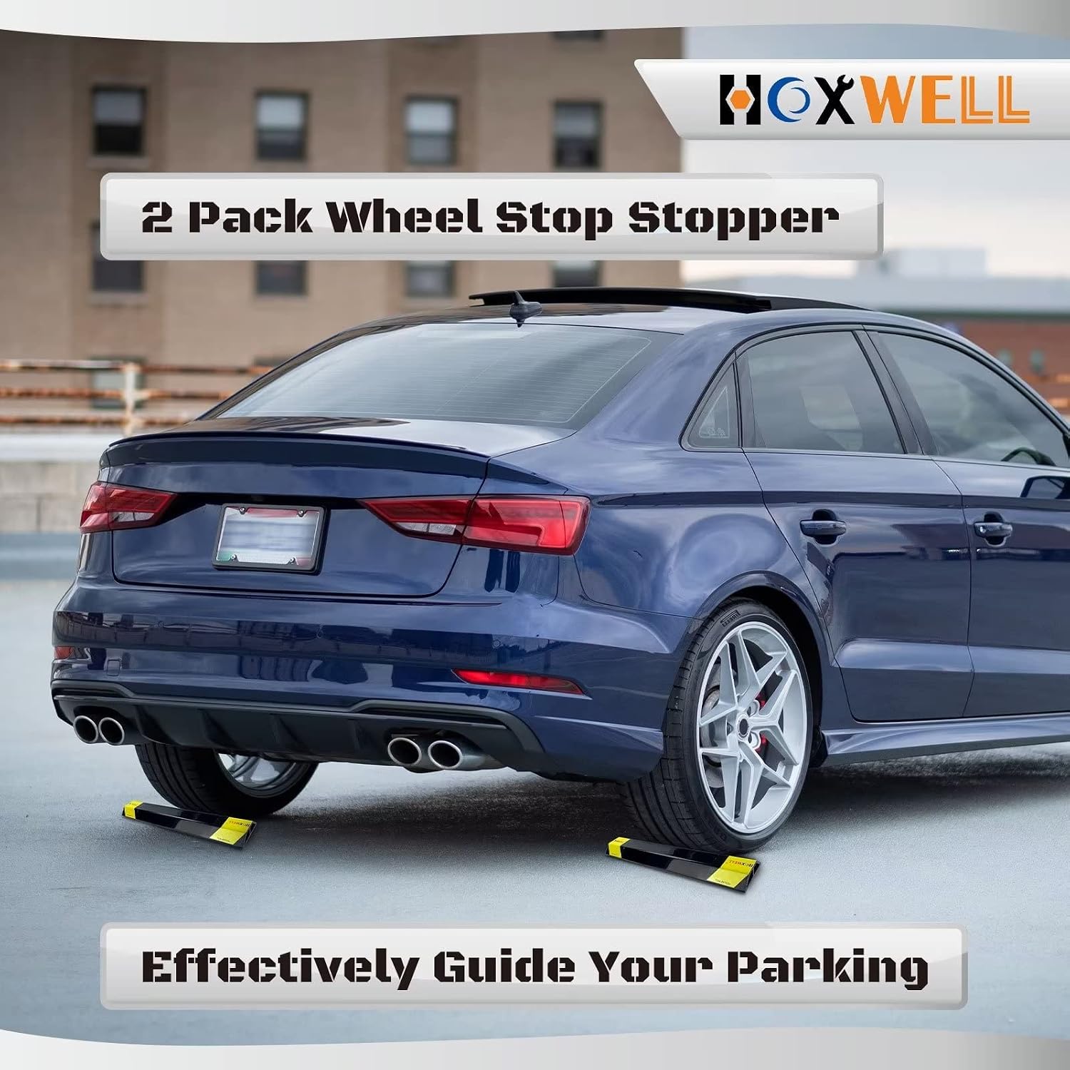 HOXWELL 16" 2 Pcs Heavy Duty Parking Aid for Garage, Parking Gadgets Protects Car and Garage Walls, Parking Stopper Easy to Install 2 Packs