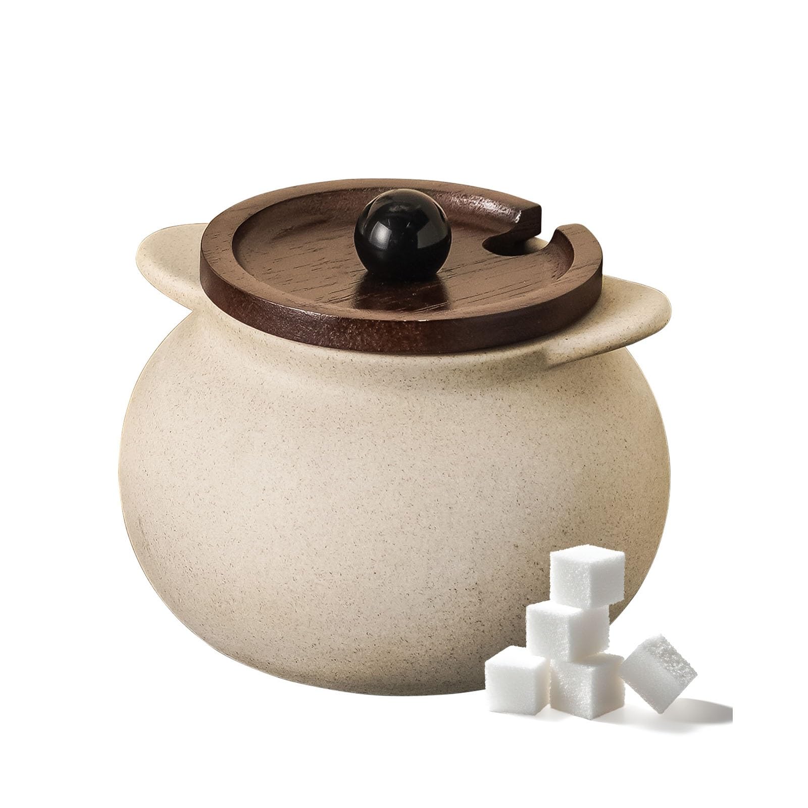 XIEHEMAO Ceramic Sugar Bowl with Lid and Spoon, Sugar Storage Jar for Countertop, Vintage Salt Pot Seasoning Canister for Restaurant, Home Kitchen(1900ML)