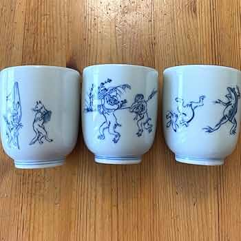 B39b  北村宗善造「染付高山寺香炉」共箱　清水焼　京都　鳥獣戯画　染付の王者 B39b 北村宗善造「染付高山寺香炉」共箱 清水焼 京都 鳥獣戯画