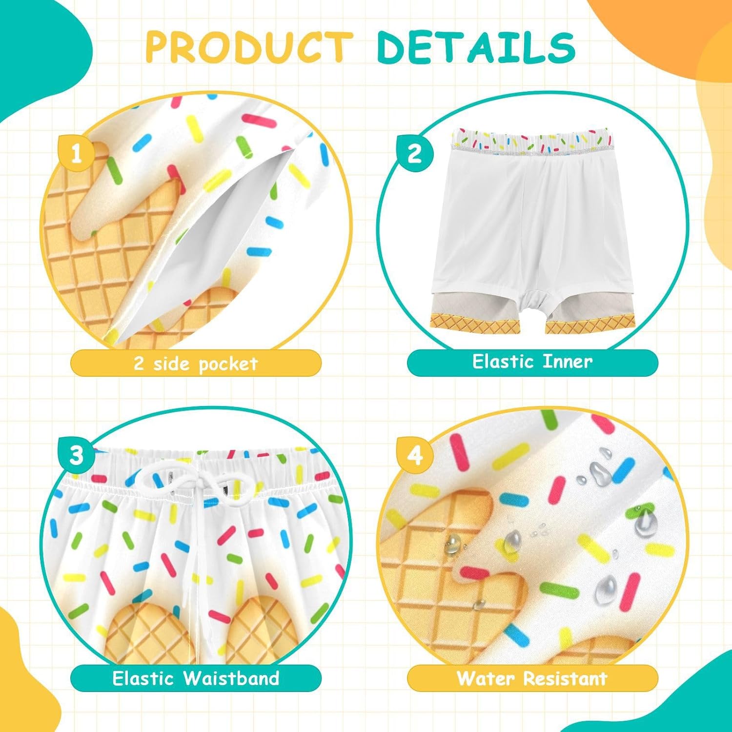 Boys Swim Trunks with Compression Liner Quick Dry Board Shorts with Boxer Brief Bathing Suit 4-14 Years - Image 4