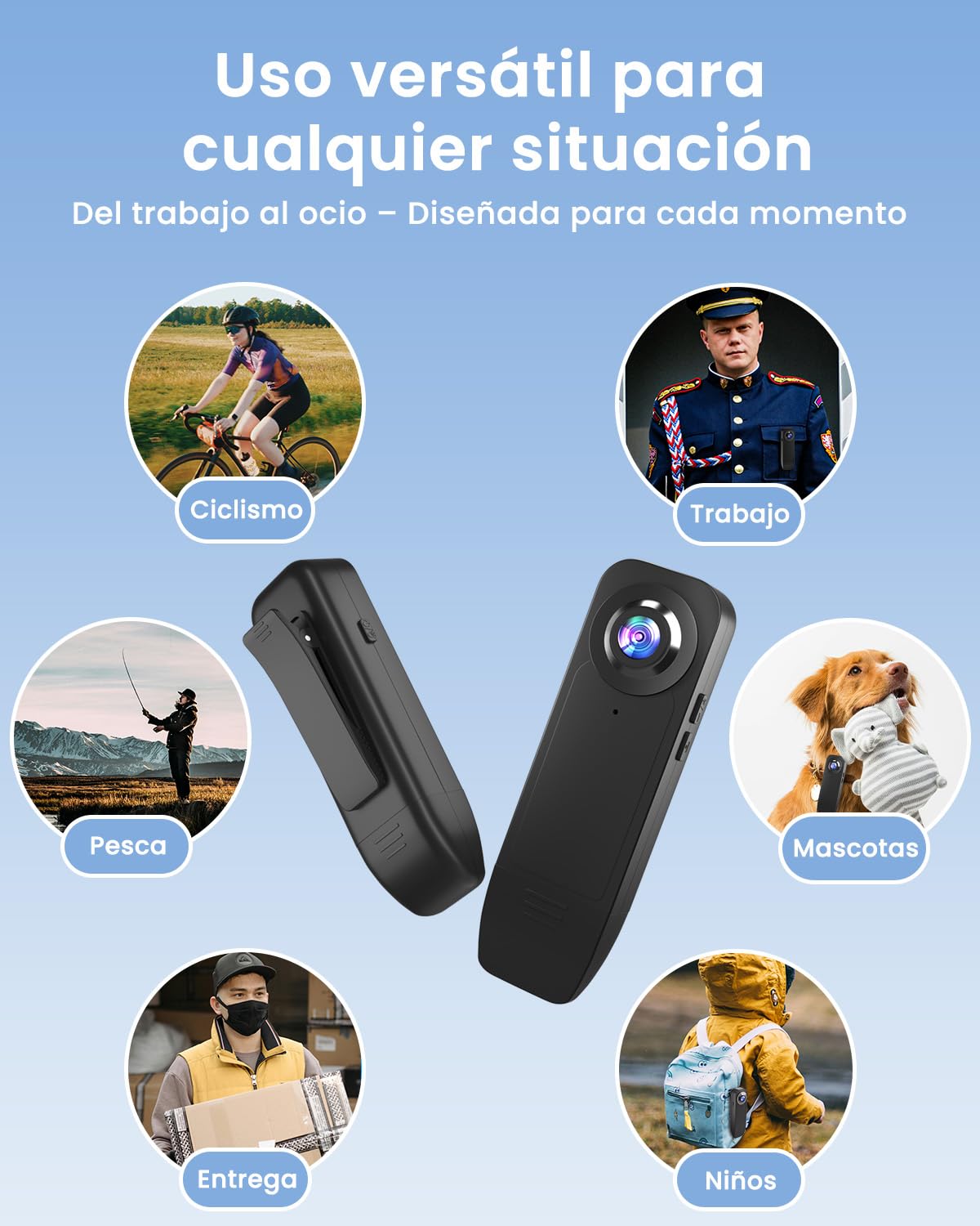 Bextgoo Mini Camara Espia sin WiFi, 1080P Body CAM con TF de 64 GB Bodycam | camara espia bateria larga duracion 1000mAh, camara corporal Visión Nocturna y Detección de Movimiento