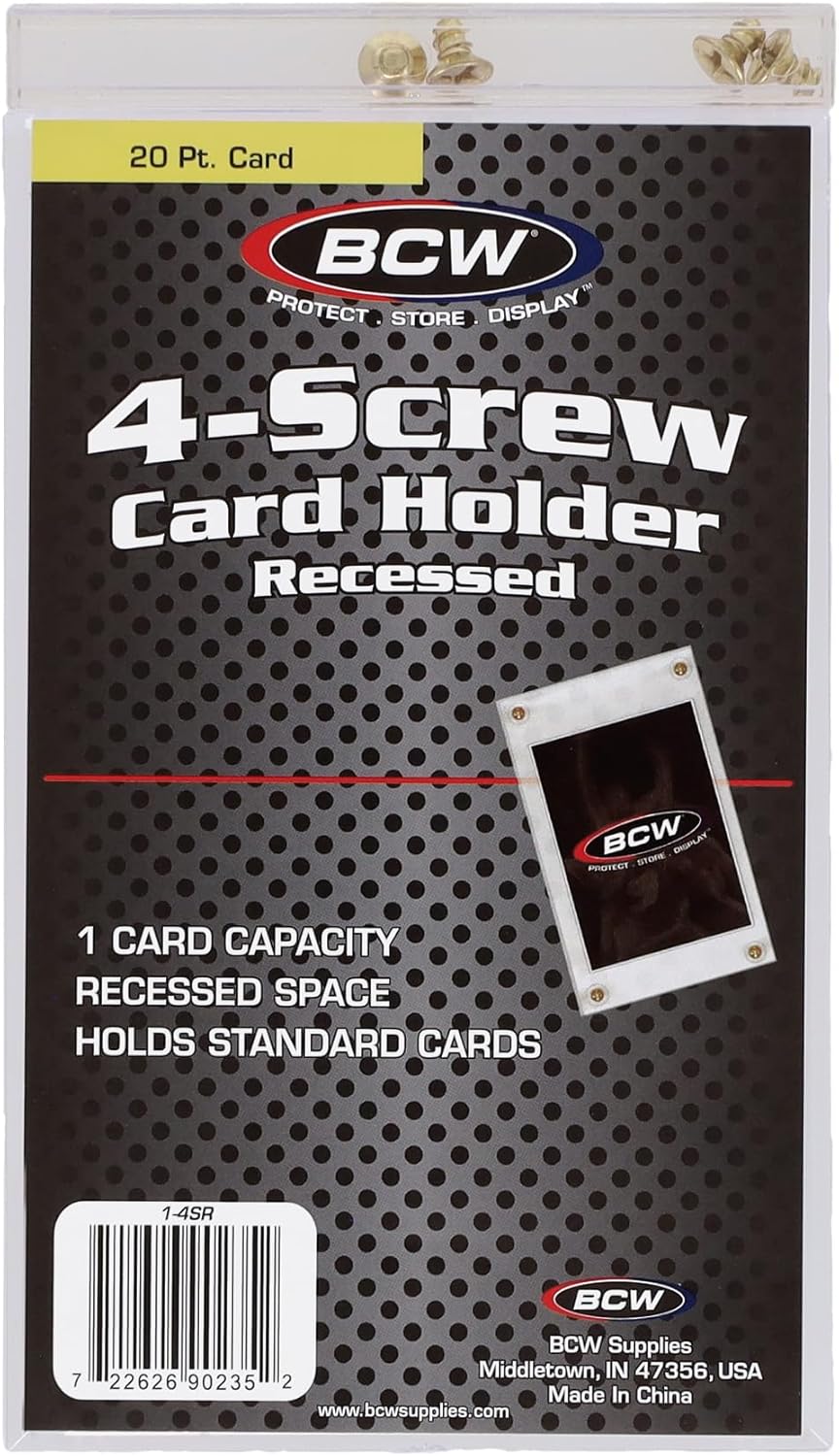 BCW 4-Screw Card Holder - 1ct | Recessed 20 Pt Trading Card Protector