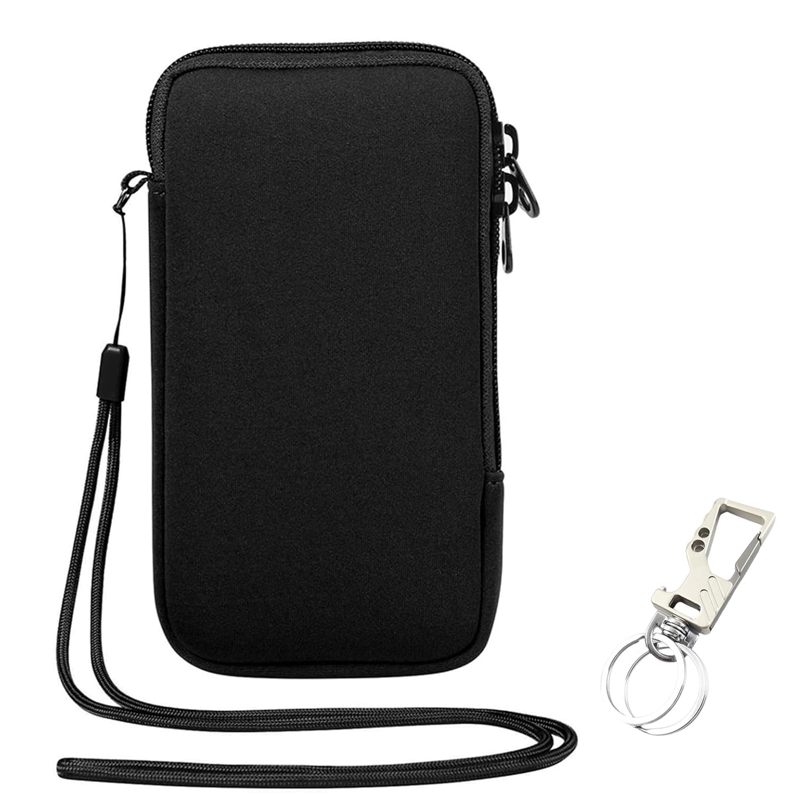 ZhouWei Etui na telefon komórkowy do smartfonów, 18,5 x 10 cm, uniwersalne etui z neoprenu, etui na telefon komórkowy ze sznurkiem i brelokiem do kluczy, do iPhone'a, Samsunga, Galaxy Google Pixel
