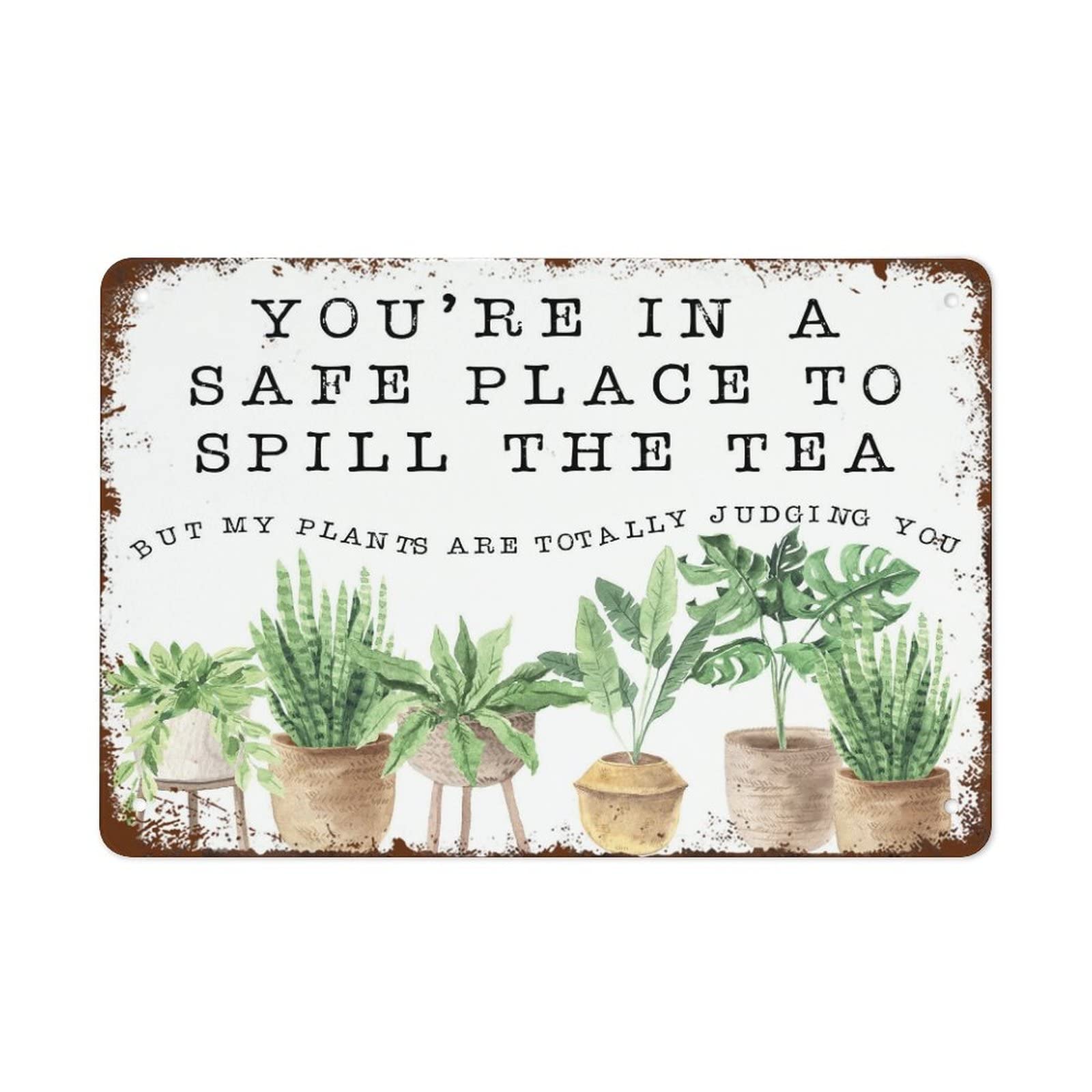 Kwqdozf As Pic Vintage Metal Tin Sign Plant Lady Wall Art For Home Kitchen, 8X12 Inch