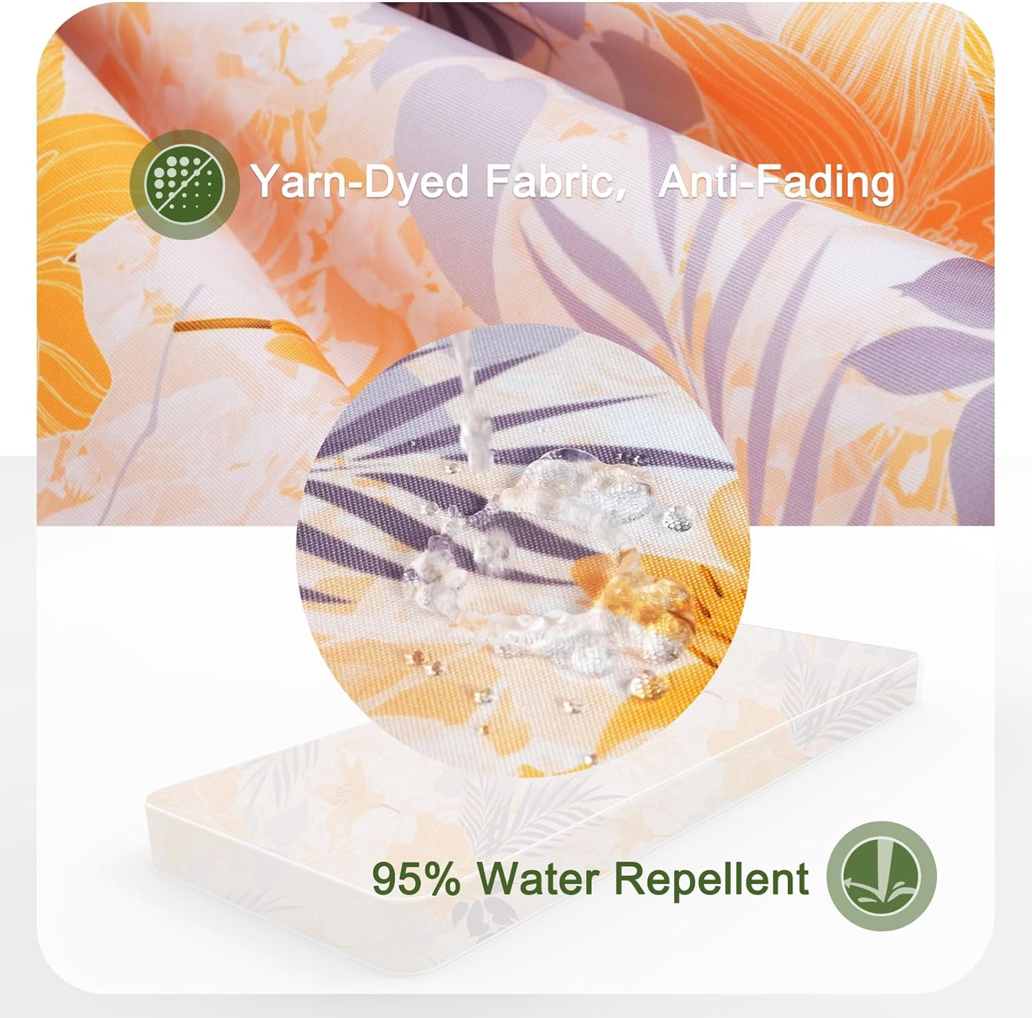 Porch Shield Outdoor Bench Cushion Cover – Waterproof Swing Cushion Cover for Patio Furniture Loveseat (Not Insert) Summer Blossom 48" W x 18" D x 3" H