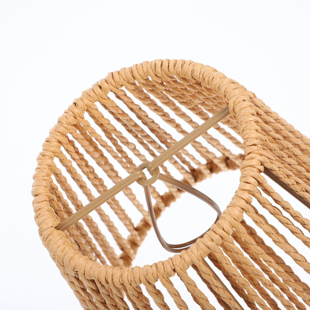 Paralume in Corda di Carta Intrecciata 4 Pezzi Stile Boho Rustico Handmade per Lampada da Tavolo e Camera da Letto Illuminazione Soffusa Decorativa