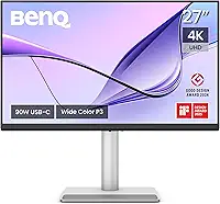 Monitor BenQ 27' MA270U 4K para Macbook® Pro/Air, 2 x USB-C, fonte 90W para carregar a bateria dos seus dispositivos