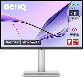 Monitor BenQ 27' MA270U 4K para Macbook® Pro/Air, 2 x USB-C, fonte 90W para carregar a bateria dos seus dispositivos