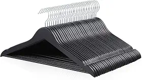 Amazon Basics Cabides de madeira, pacote com 30, preto