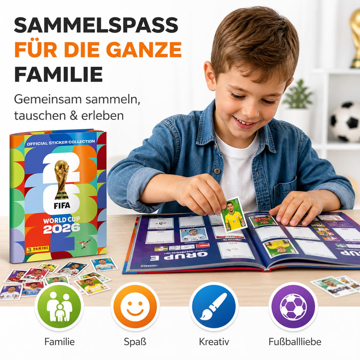 TK Gruppe Timo Klingler Panini WM 2026 XXL Set - Album & Sticker - Spielplan, Stickeralbum - zum Sammeln Fußball Weltmeisterschaft 2026 (Sammelalbum)