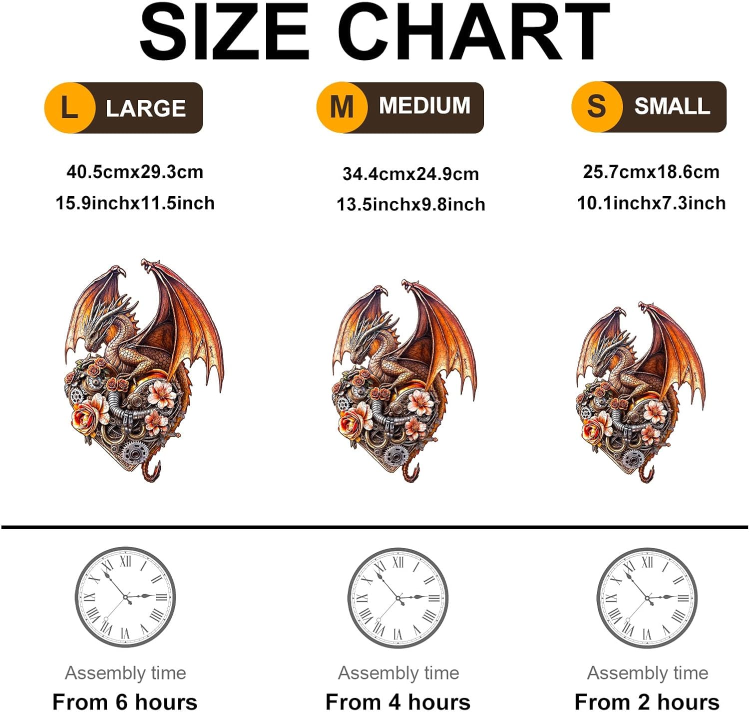 WOODBESTS Wooden Puzzles for Adults (85 Piece, S, 10.1 * 7.3in) Dragon Heart Machina Wood Puzzle Adult, Unique Wooden Animal Jigsaw Puzzles, Family Game and Birthday Gifts for Friend