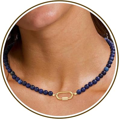 JSJOY Beaded Necklaces for Women Teen Gl Gifts Trendy Stuff Boho Colorful Necklaces for Women Christmas Gifts for Mom Crystal Choker Necklace Wife Birthday Gift Ideas