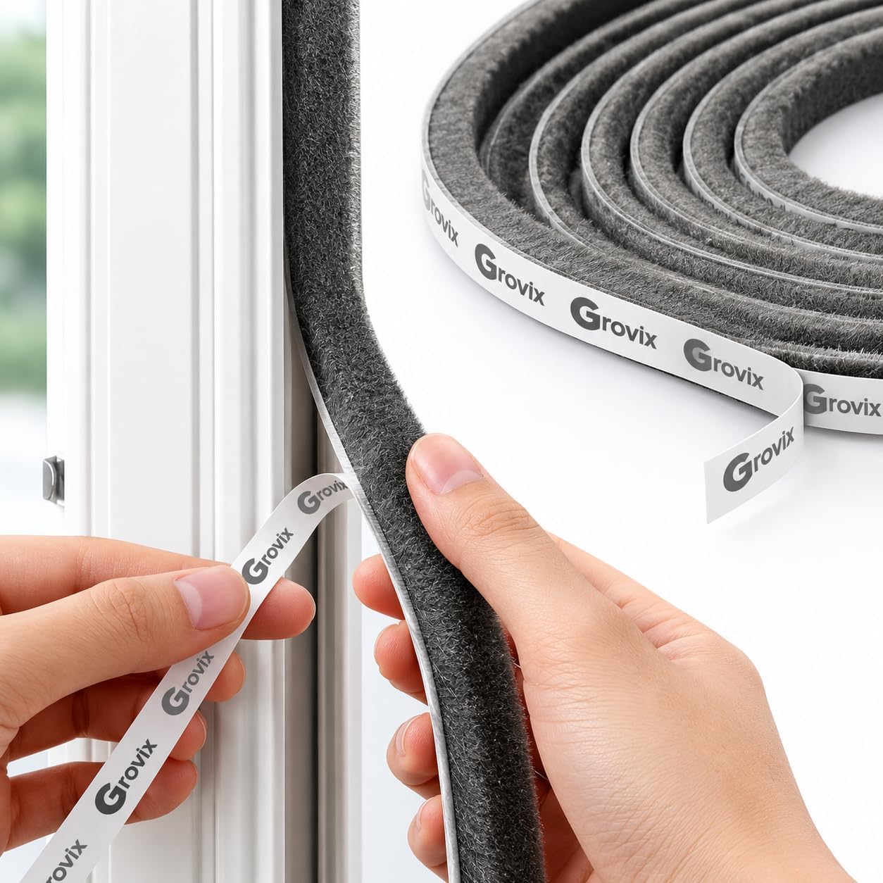 10 Meter Window Sealing Strip for Gap | Weather Stripping Door Seal | Self Adhesive Soundproof for Windows | Windproof, Dustproof Door Window Frame Seal Brush (Grey) Wool