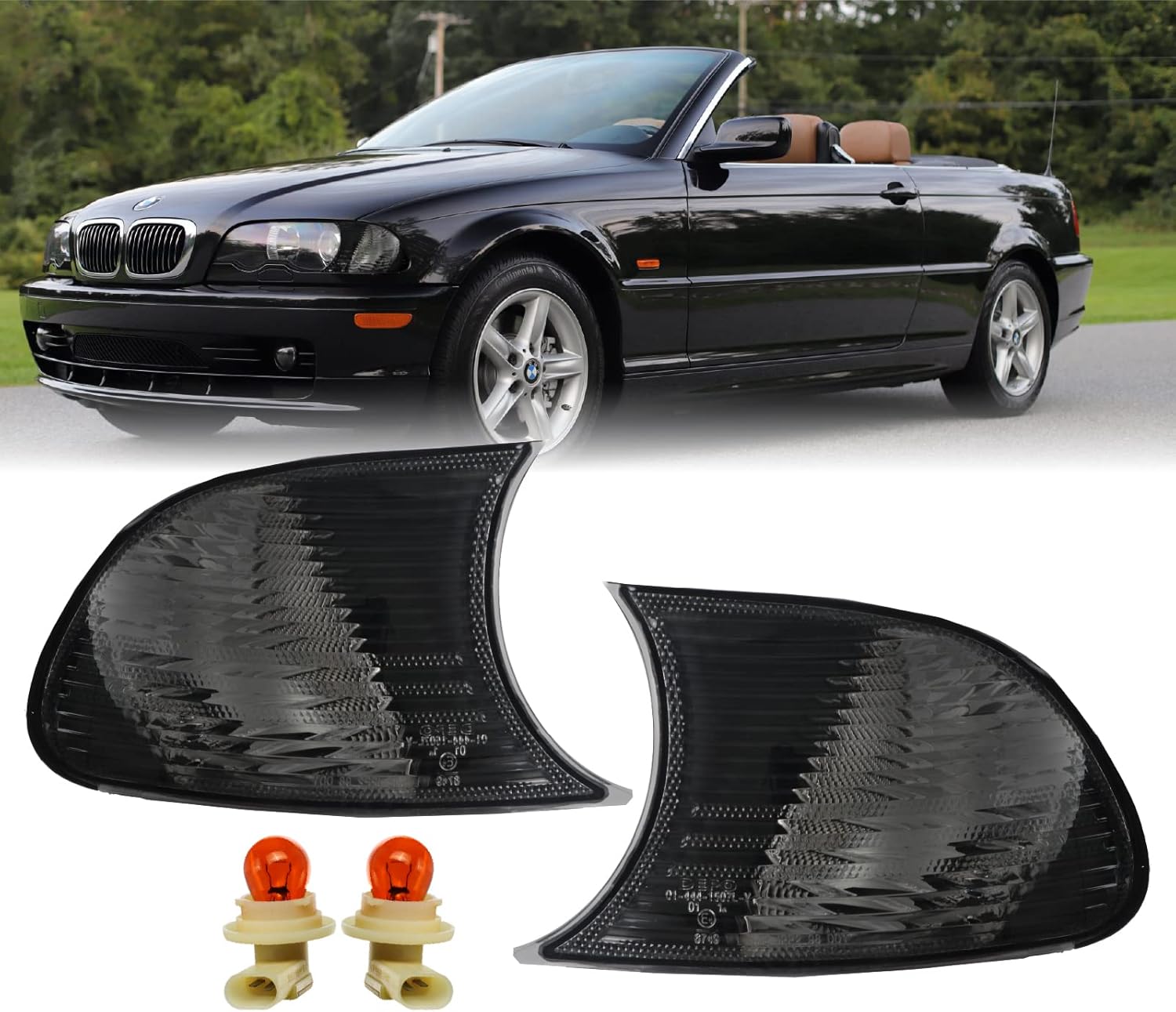 DEPO E46 2D Cornering Lights Euro Smoke ScrewOn Corner