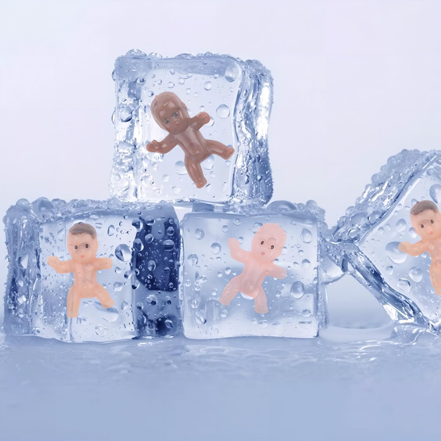 CCINEE 150 PCS Mini Babies for Ice Cube Game, Tiny Plastic King Cake Babies Figurines Bulk for King Cake Baby Shower Games Party Decorations