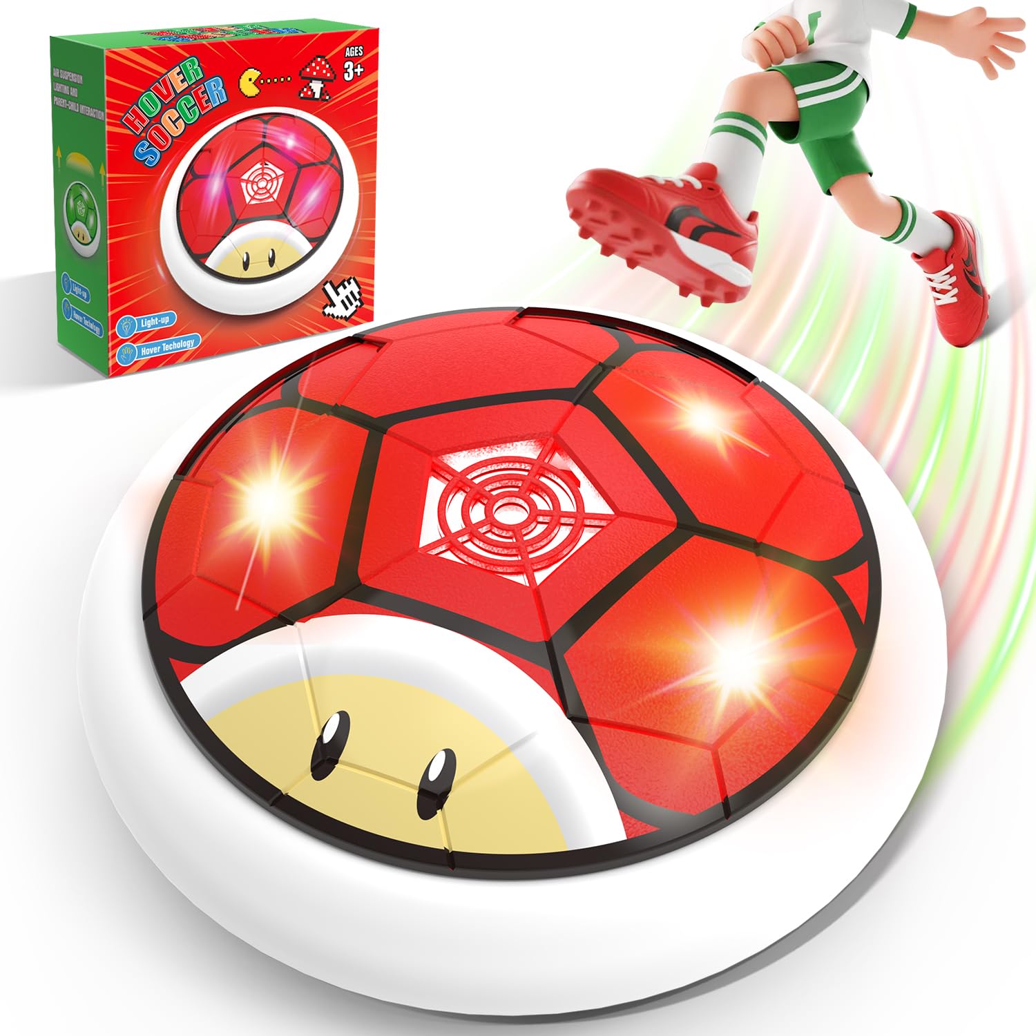 Nzkeuf Air Power Football – Ballon Aéroglisseur LED & Musique – Jouet Enfant Intérieur
