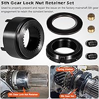 Vista 3 de Bonbo Kit de retención de tuerca de bloqueo de engranaje de 5ª y llave de tuerca de engranaje de 1/2 pulgada para transmisión Dodge Cummins NV4500
