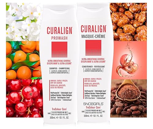 Miniatura 5 de SNOBGIRLS CURALIGN Champú alisador vegano con control ultra suave para cabello rebelde, rizado, encrespado, seco o grueso. Champú para cabello