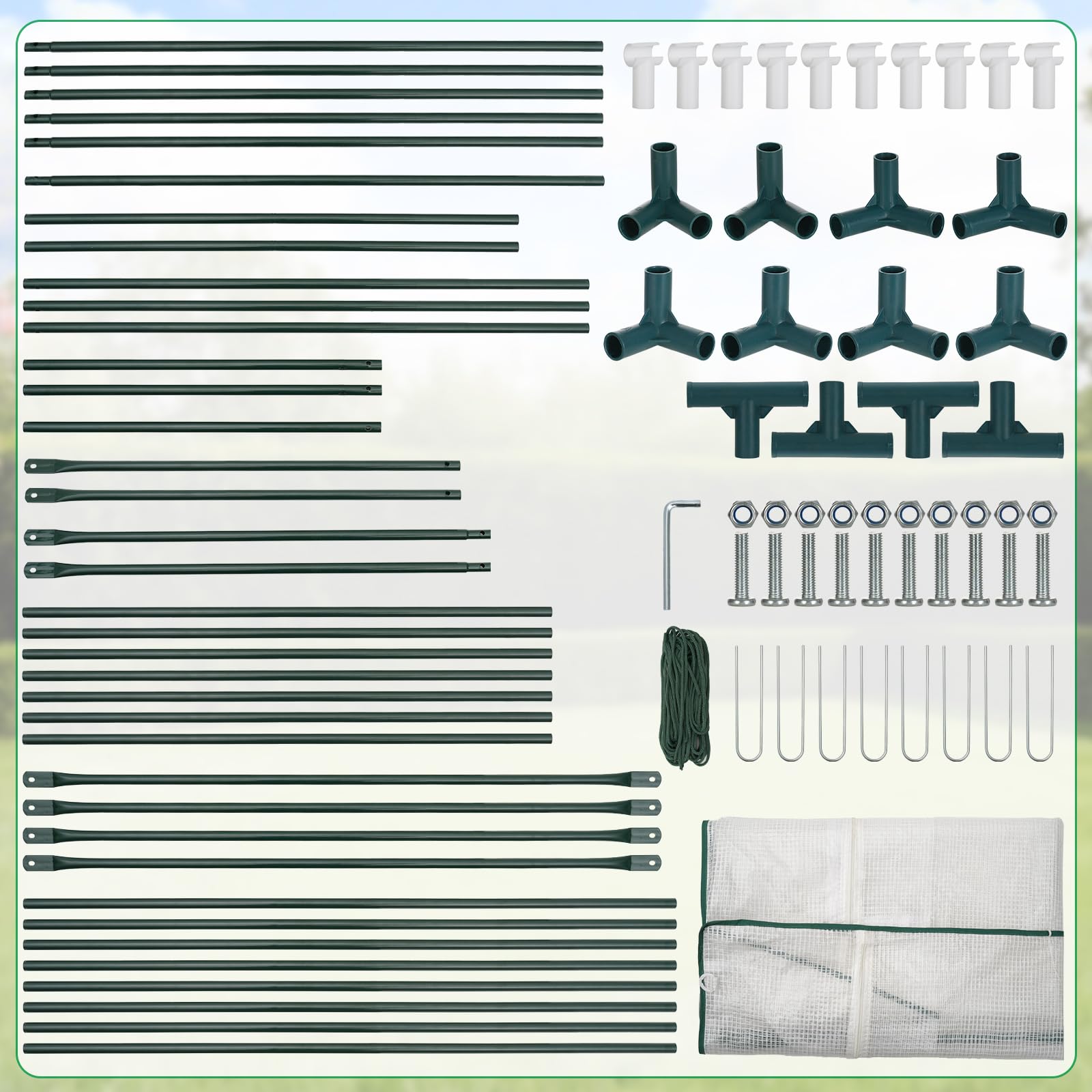 Velway Szklarnia foliowa na pomidory, stabilna – 208 x 81 x 170/141 cm, odporna na warunki zimowe, skośny dach, do ogrodu, z folią siatkową PE, okienkiem wentylacyjnym, kotwami gruntowymi i