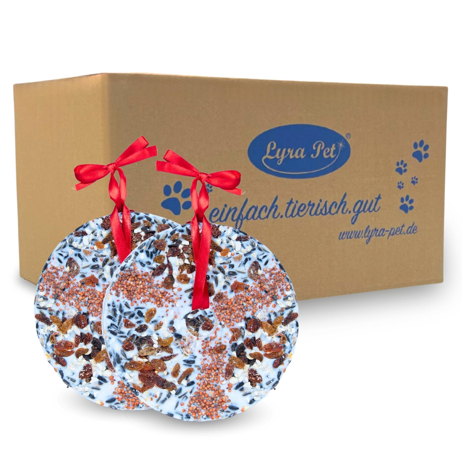 Lyra Pet® 3 x 6 STK. Vogeltaler je ca. 460 g fettreiches Vogelfutter Vögel | Energiequelle für Wildvögel im Sommer & Winter - Ideal zum Aufhängen auf Balkon & Terrasse - Nährstoffreich & dekorativ