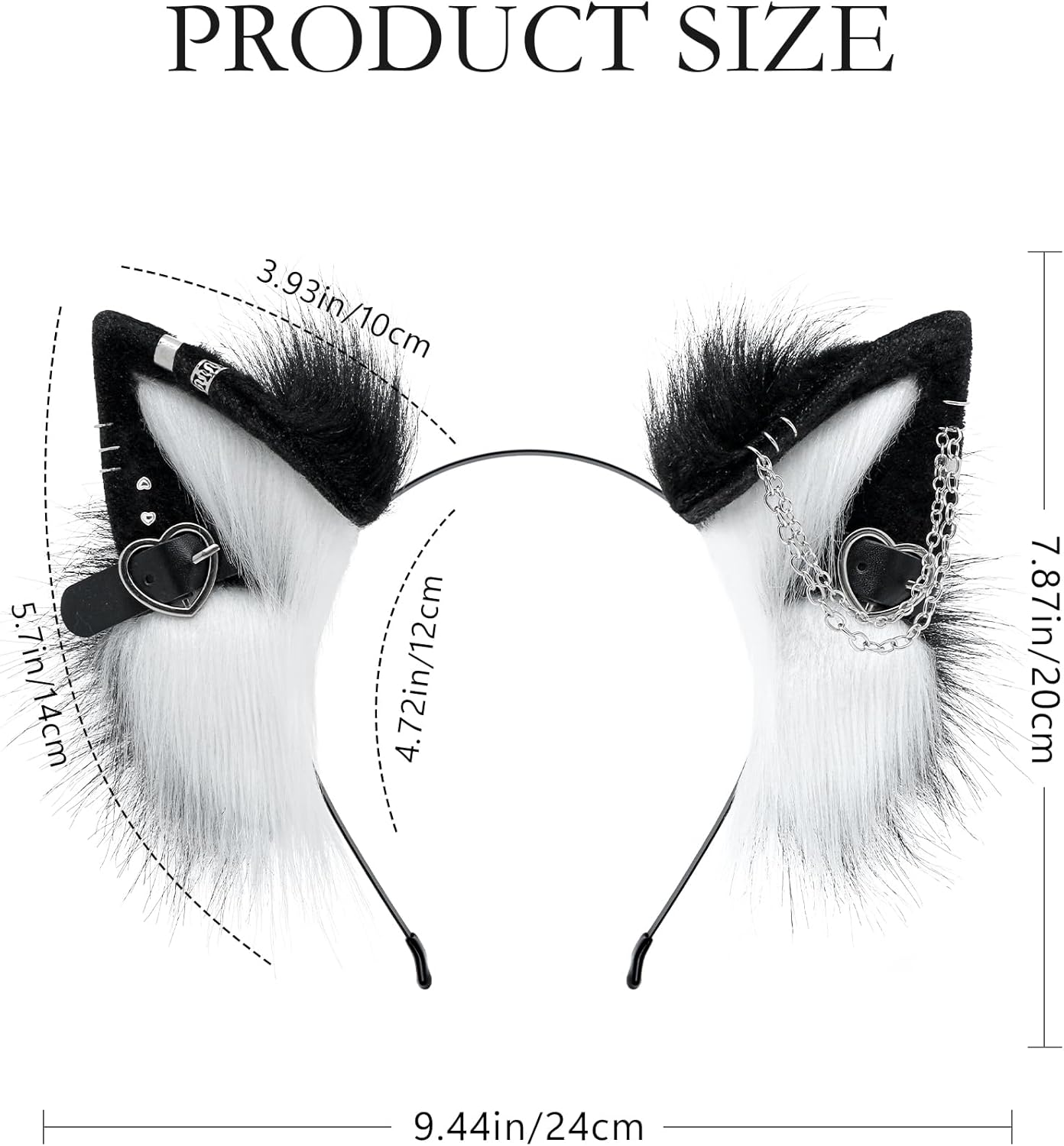Handmade Faux Fur Cat Ear Headband with Charms Adult Cosplay Accessory for Halloween - Image 6