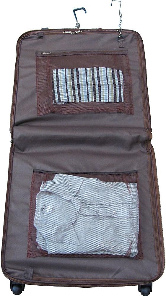 Amerileather Black Wheeled leather Garment Bag (#2482-0)