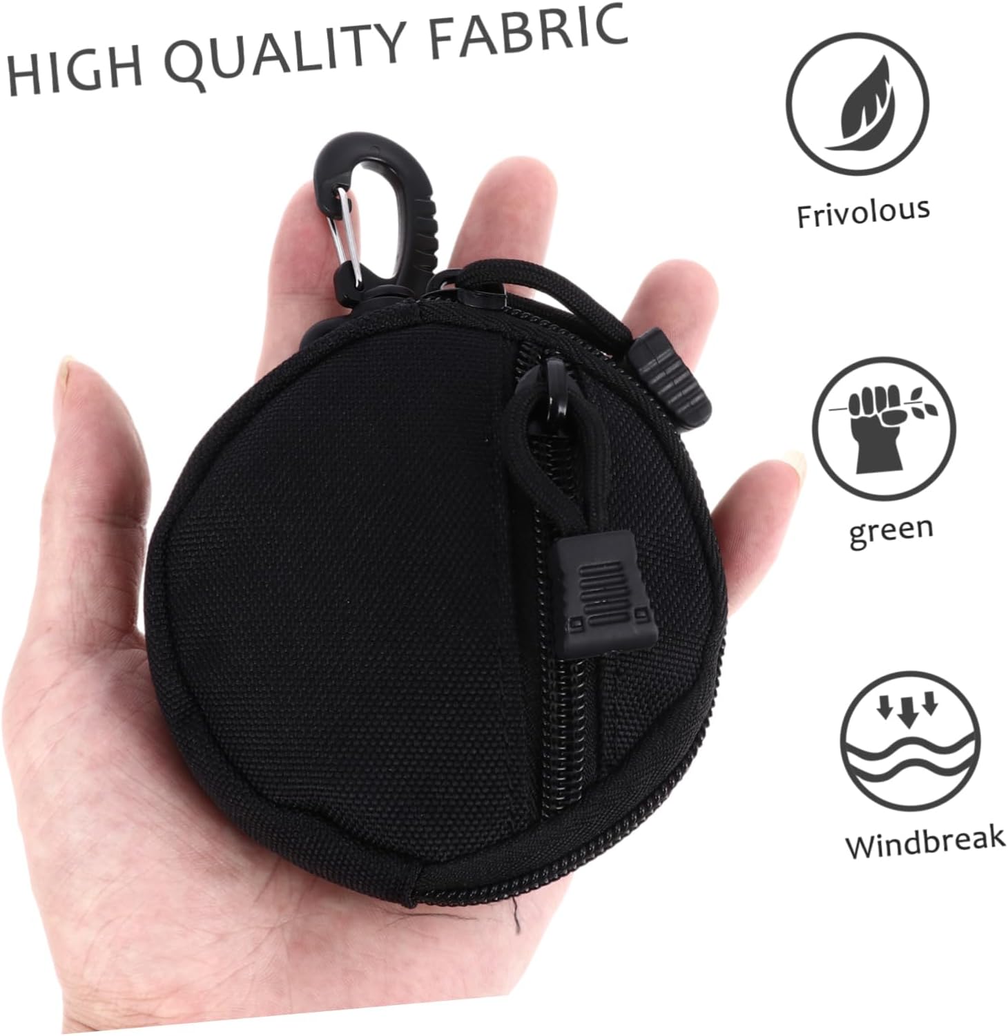 1Pc Tactical Pouch Key Wallet Holder with Inside Pockets for Wireless Headset USB Coins Compact Nylon Waist Bag for Outdoor Camping Hiking Hunting Fishing