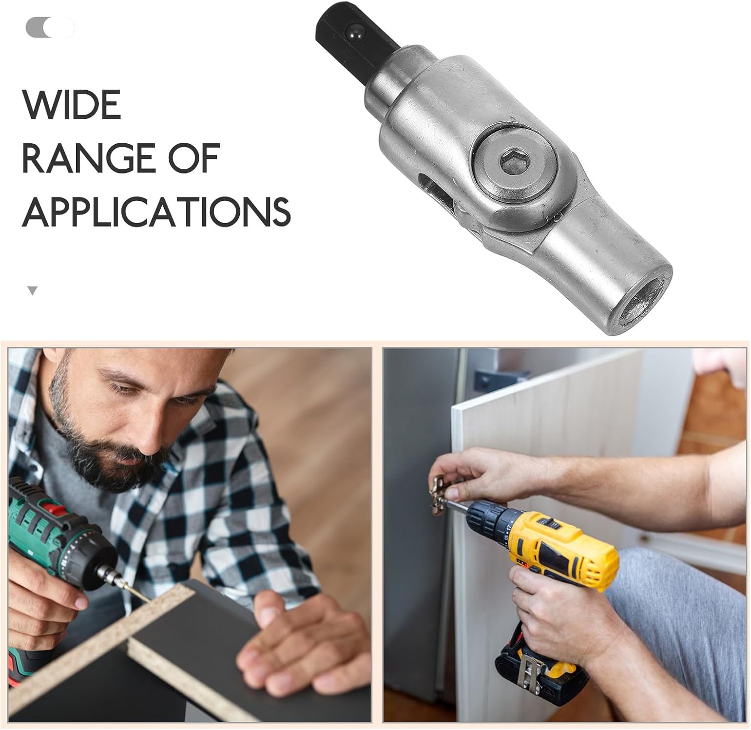 Zinc Alloy Screwdriver Adapter Head Manual Multiangle Turn Tool for Repair | Silver Handle Design, Versatile Application for Refrigeration Equipment and Screws, Suited to Workshops and Construction