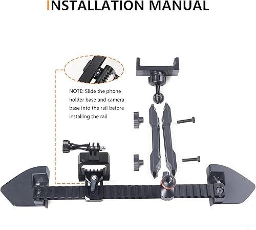 Miniatura 8 de JL Soporte de teléfono para cámara de acción para Jeep Wrangler JL 2020-2023 Gladiator JT 2020-2023 Soporte de riel deslizante para teléfono celular