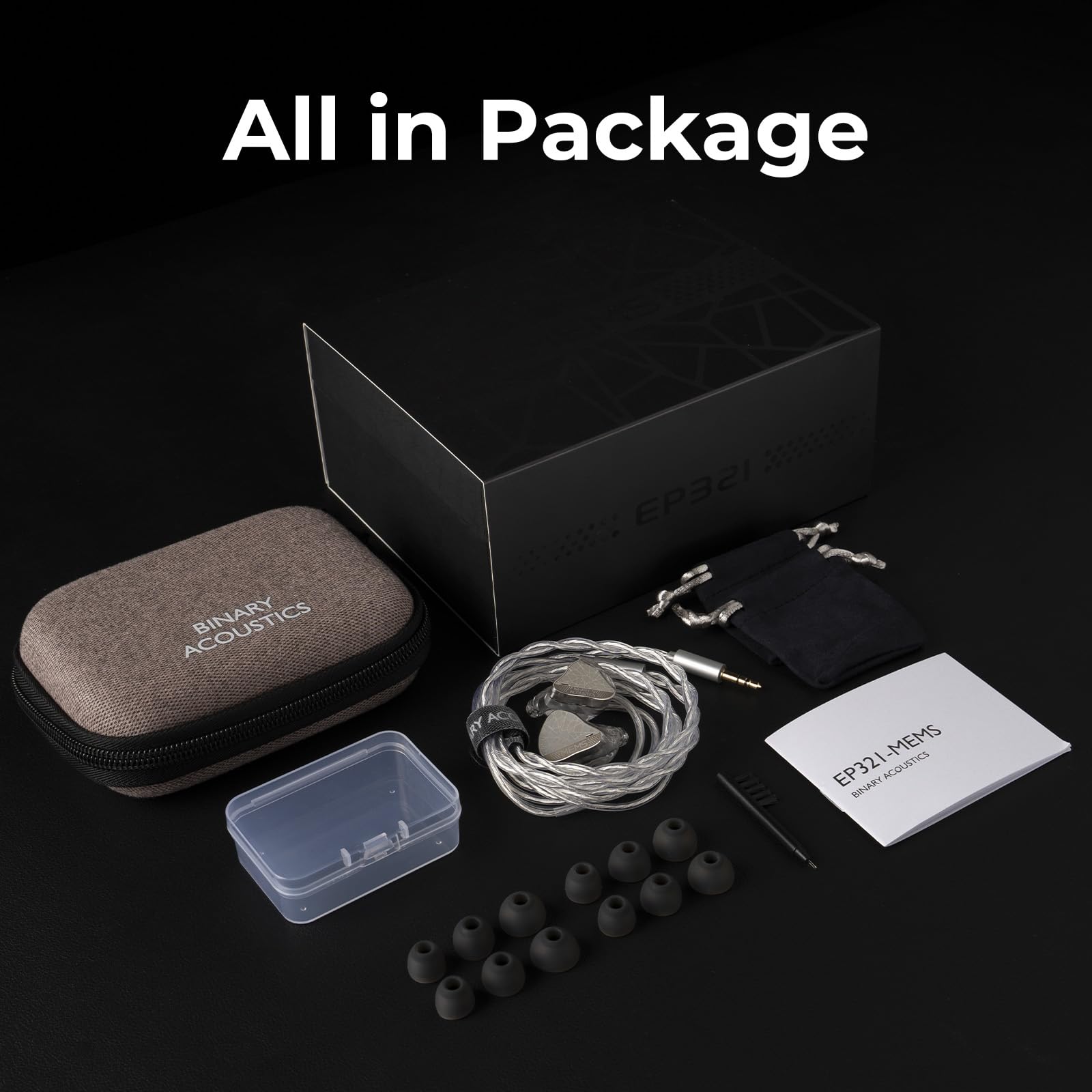 HiFiGo Binary EP321 MEMS in-ear monitor, auricolari MEMS a azionamento diretto, 3BA +2DD+1MEMS IEM ibrido con piastre frontali in acciaio inossidabile CNC iridescente per musicisti audiofili (3,5 mm)