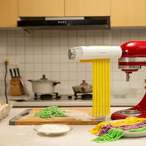 Vista 11 de ANTREE Accesorio para hacer pasta 3-1 para KitchenAid incluye rodillo de pasta y cortador de espaguetis y accesorio de cortador de fettuccine, fácil