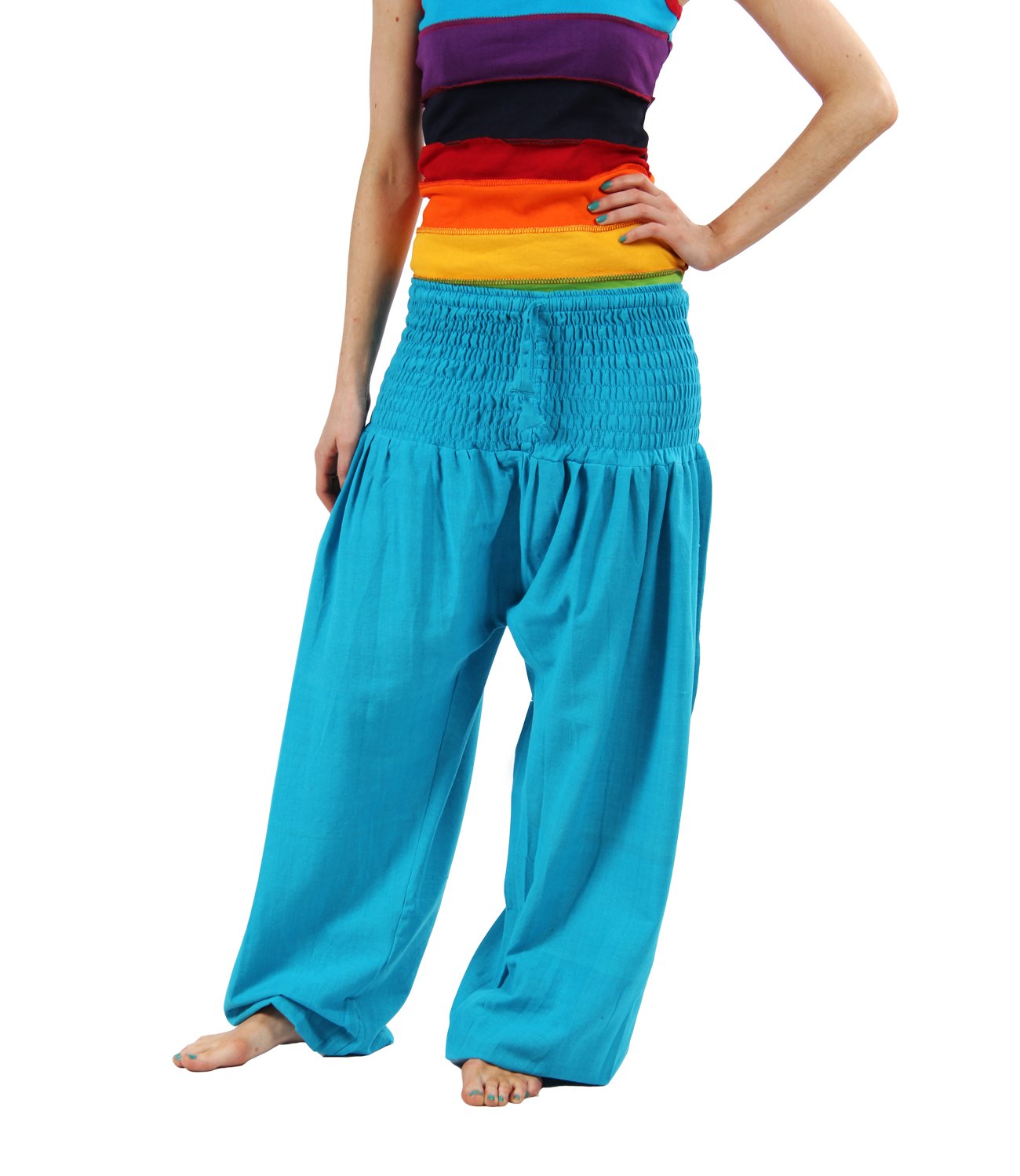 The Hippy Clothing Co. Aladdin High Crotch Harem Pants (Turquoise)